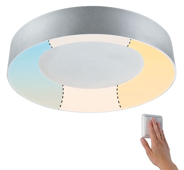Paulmann 71095 Casca, koupelnové stropní svítidlo LED 23W White Switch, matný chrom, průměr 40cm, IP44