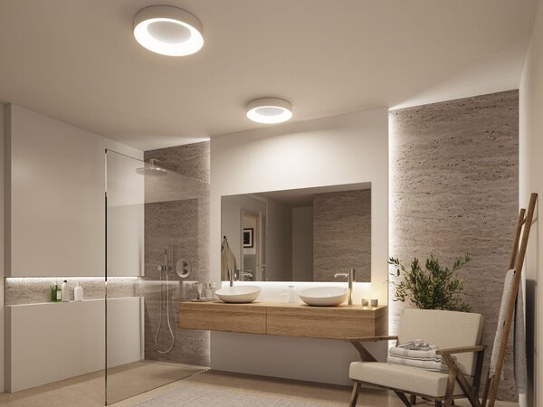 Paulmann 71095 Casca, koupelnové stropní svítidlo LED 23W White Switch, matný chrom, průměr 40cm, IP44