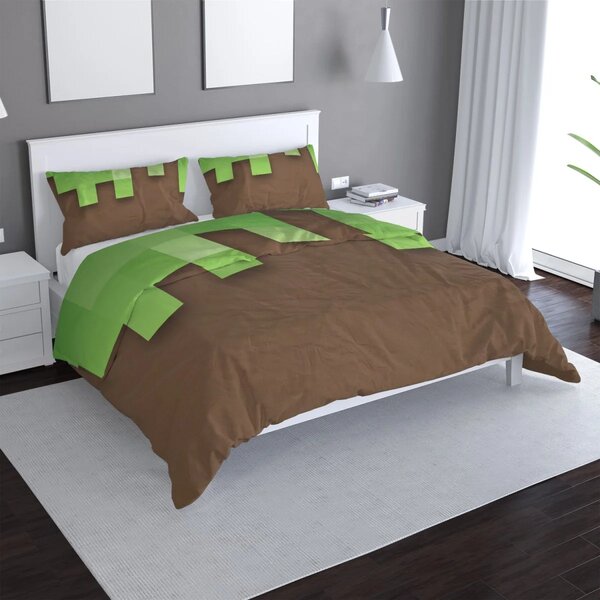 Sablio Povlečení Green Blocks - 140x200 / 90x70