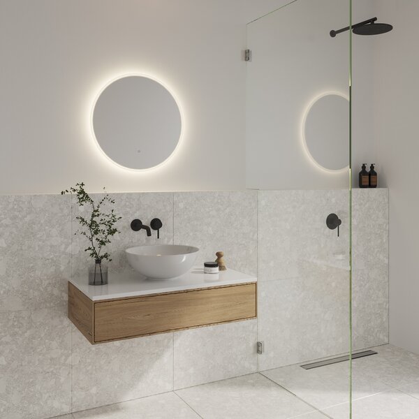 Nordlux 2310251000 Dovina, zrcadlo s osvětlením, 20W LED 4000K, s vypínačem, prům. 60cm, IP44
