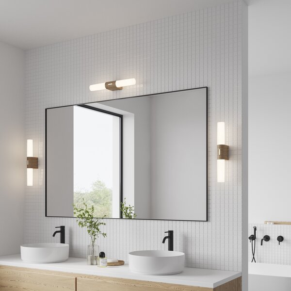 Nordlux 2015311004 Helva Double, nástěnné koupelnové svítidlo LED 9W 3000K, dřevěná, délka 42,5cm, IP44