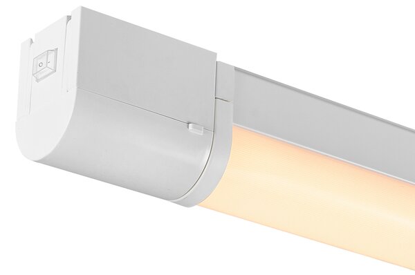 Nordlux 2310221001 Malaika 68, nástěnné svítidlo nad zrcadlo s vypínačem a zásuvkou LED 15W 3000K, bílá, délka 68,4cm, IP44