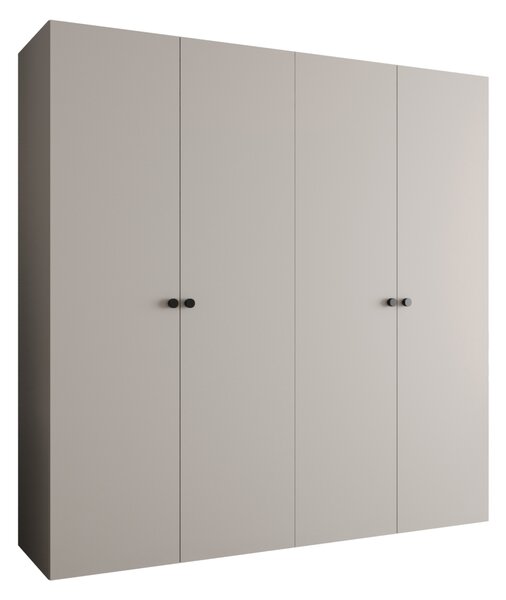 Elegantní šatní skříň CAITIR 1 200 cm - kašmír / černé úchyty