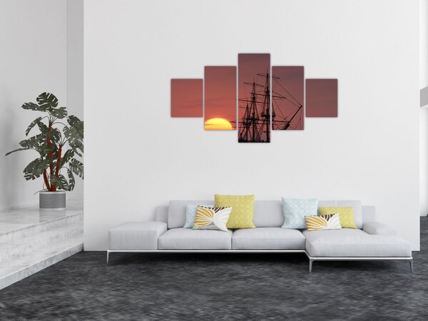 Obraz - Středověká loď (125x70 cm)
