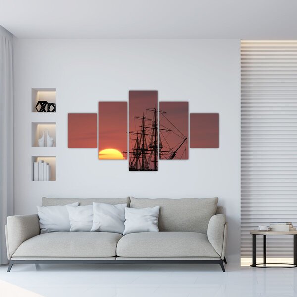 Obraz - Středověká loď (125x70 cm)