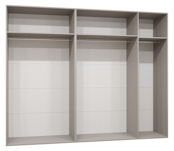 Zrcadlová šatní skříň CAITIR 2 250 cm - černá / černé úchyty