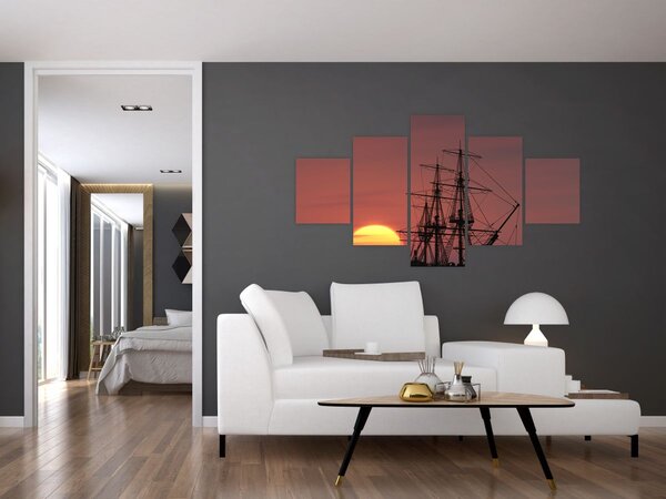 Obraz - Středověká loď (125x70 cm)