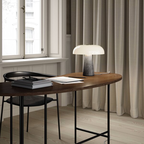 Nordlux 2020505010 Glossy, stolní lampa z šedého mramoru a skla, 1xE27 max.15W, ø 32cm výška 32cm