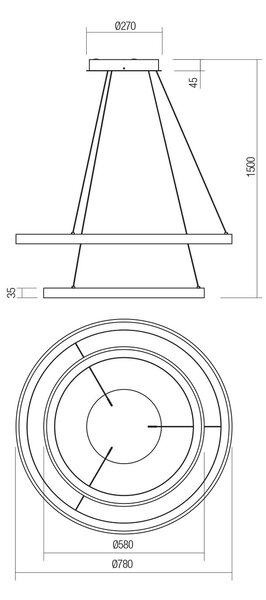 Redo 01-3922 Iconic, černé závěsné svítidlo LED 110W 3000/4000K, tříkrokové stmívání, průměr 78/58cm