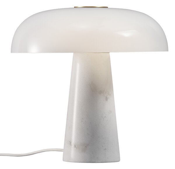 Nordlux 2020505001 Glossy, stolní lampa z bílého mramoru a skla, 1xE27 max.15W, ø 32cm výška 32cm
