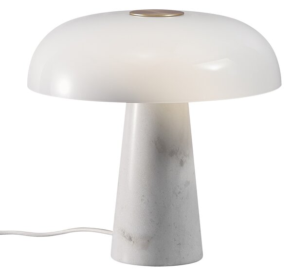 Nordlux 2020505001 Glossy, stolní lampa z bílého mramoru a skla, 1xE27 max.15W, ø 32cm výška 32cm