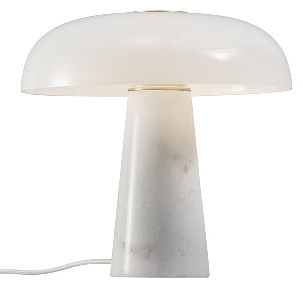 Nordlux 2020505001 Glossy, stolní lampa z bílého mramoru a skla, 1xE27 max.15W, ø 32cm výška 32cm