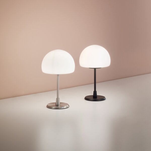 Fabas 3569-30-101 Gaia, dotyková stolní lampa černý kov/mléčné sklo 1xG9 33W, výška 26cm