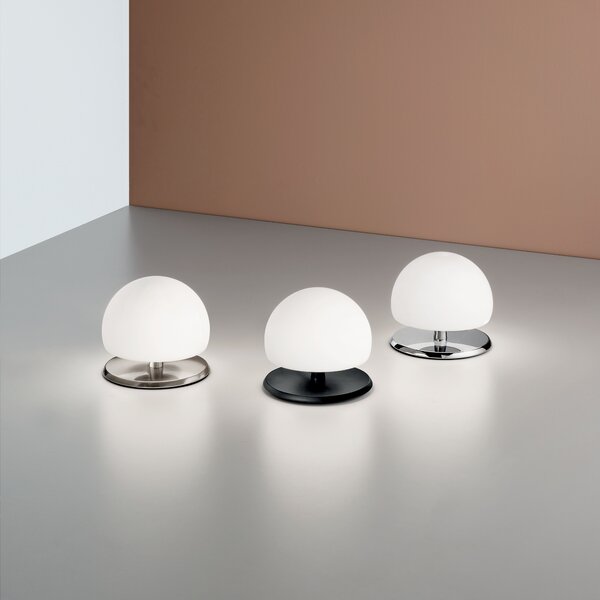 Fabas 3570-30-101 Morgana, dotyková stolní lampa černý kov/mléčné sklo, 1xG9 33W, průměr 15cm