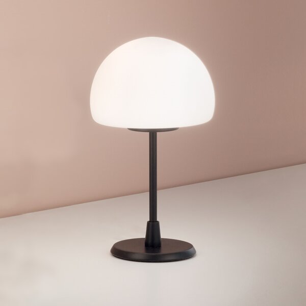 Fabas 3569-30-101 Gaia, dotyková stolní lampa černý kov/mléčné sklo 1xG9 33W, výška 26cm