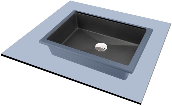 Deante Correo umyvadlo 50x35 cm obdélníkový zápustný-pod pult antracitová CQR_TU5U
