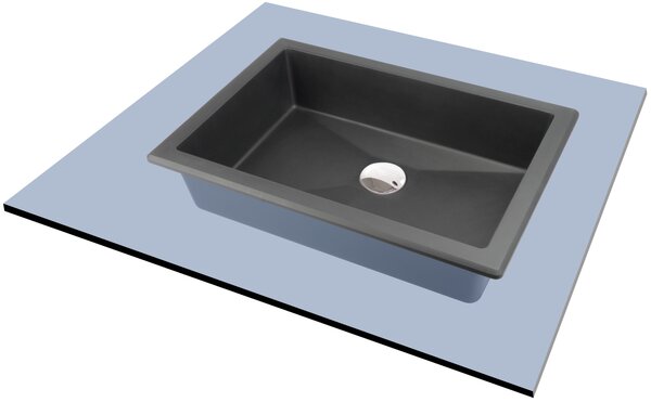 Deante Correo umyvadlo 50x35 cm obdélníkový zápustný-pod pult antracitová CQR_TU5U