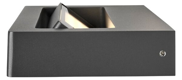 Schrack Venkovní nastavitelné nástěnné svítidlo Antony LED 11W 3000K, antracit, délka 22cm, IP54
