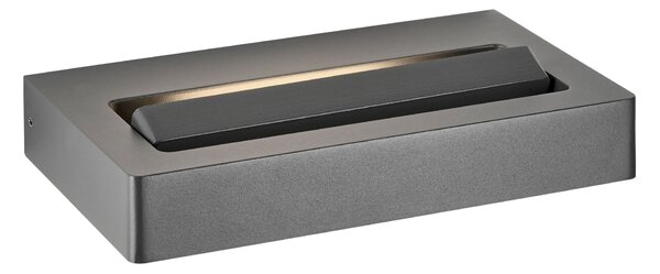 Schrack Venkovní nastavitelné nástěnné svítidlo Antony LED 11W 3000K, antracit, délka 22cm, IP54