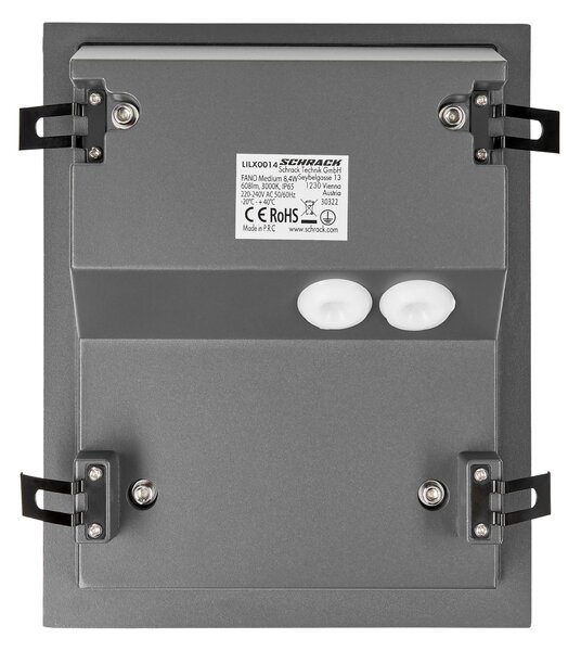 Schrack Venkovní zápustné svítidlo Fano Medium LED 8,4W 3000K, antracit, rozměr 19,3x23,8cm, IP65