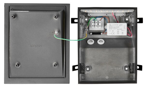 Schrack Venkovní zápustné svítidlo Fano Medium LED 8,4W 3000K, antracit, rozměr 19,3x23,8cm, IP65