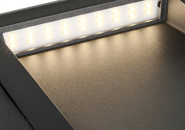Schrack Venkovní zápustné svítidlo Fano Medium LED 8,4W 3000K, antracit, rozměr 19,3x23,8cm, IP65