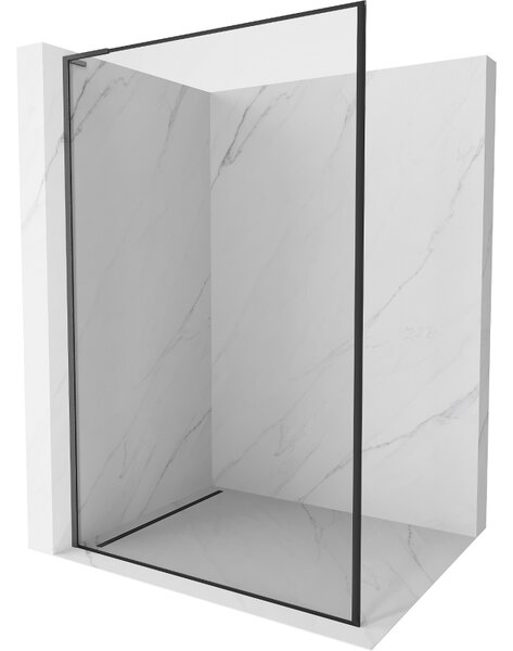Mexen Kioto L, sprchová zástěna Walk-In 70 x 200 cm, 8mm čiré sklo černý vzor, ​​grafitový profil, 800-070-103-66-70