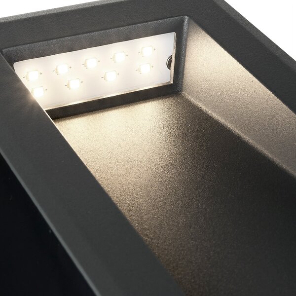 Schrack Venkovní zápustné svítidlo Fano Small LED 4,8W 3000K, antracit, rozměr 10,5x23,8cm, IP65
