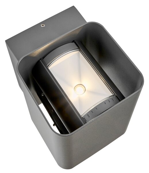 Schrack Venkovní nástěnné svítidlo Lugo Wall LED 13,5W 3000K, antracit, výška 13,9cm, IP54