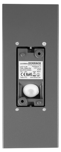 Schrack Venkovní nástěnné svítidlo Lugo Square LED 13,2W 3000K, antracit, výška 24cm, IP54