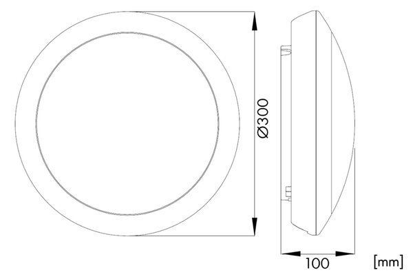 Schrack Venkovní stropní svítidlo Leila LED 20W 3000/4000K, bílá, průměr 30cm, IP65