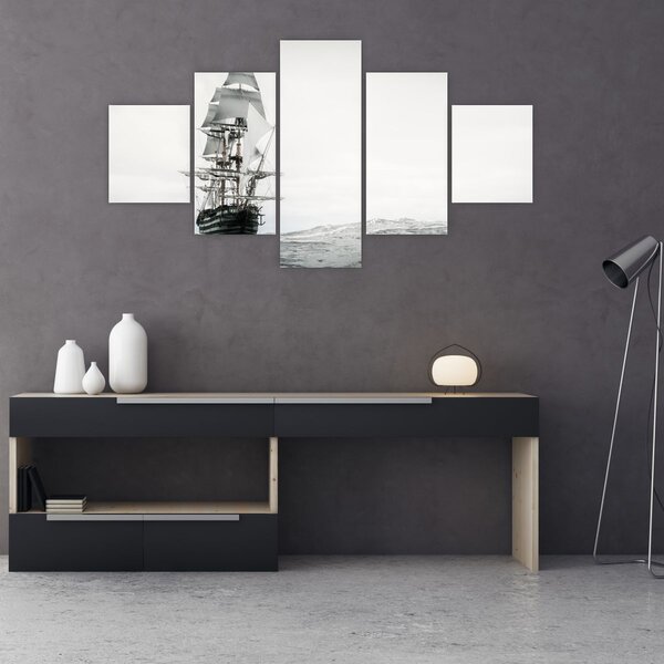 Obraz - Loď plující po oceánu (125x70 cm)