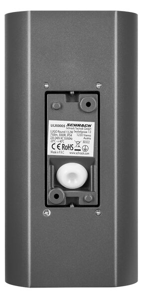 Schrack Venkovní nástěnné svítidlo Lugo Round LED 13,2W 3000K, antracit, výška 24cm, IP54