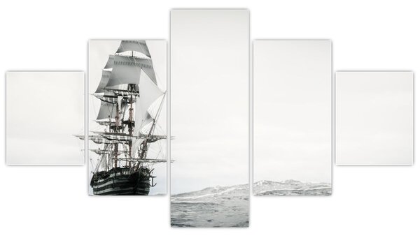 Obraz - Loď plující po oceánu (125x70 cm)