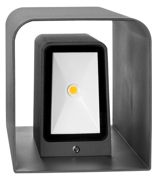Schrack Venkovní nástěnné svítidlo Lugo Square LED 13,2W 3000K, antracit, výška 24cm, IP54