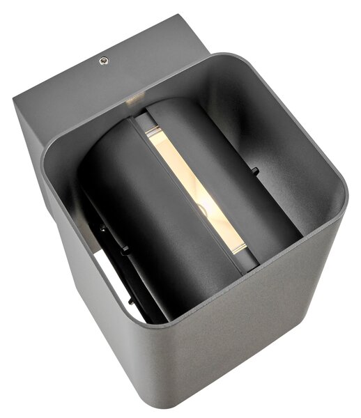 Schrack Venkovní nástěnné svítidlo Lugo Wall LED 13,5W 3000K, antracit, výška 13,9cm, IP54