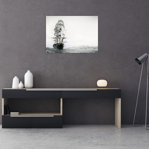 Obraz - Loď plující po oceánu (70x50 cm)