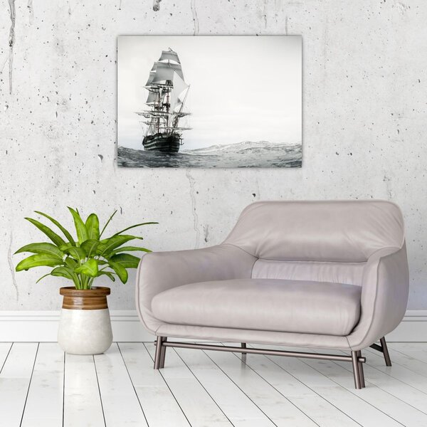 Obraz - Loď plující po oceánu (70x50 cm)