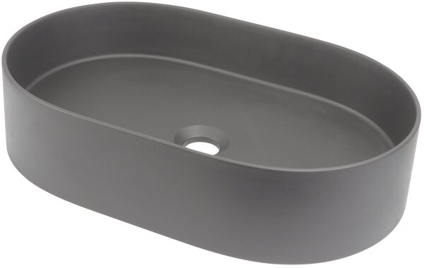 Deante Silia umyvadlo 55x35 cm oválné na pult antracitová CQS_TU6S