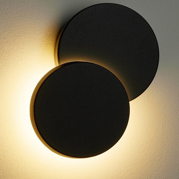 Schrack Venkovní nástěnné svítidlo s otočným stínítkem Niku LED 12W 3000K, antracit, průměr 14cm, IP54