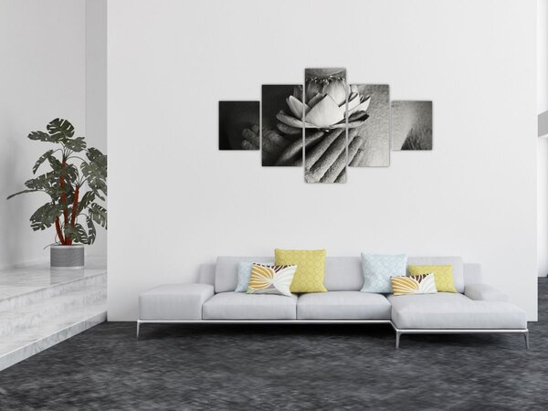 Obraz - Lotos v rukou Buddhy (125x70 cm)