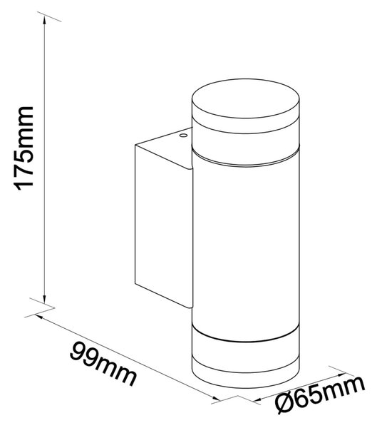 Schrack Venkovní nástěnné svítidlo Vida Wall Up/Down LED 11,5W 3000K, antracit, výška 17,5cm, IP54