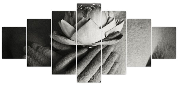 Obraz - Lotos v rukou Buddhy (210x100 cm)