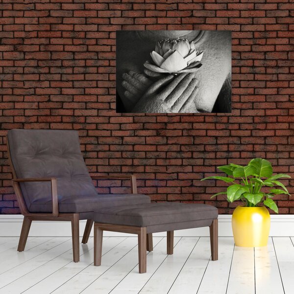 Obraz - Lotos v rukou Buddhy (70x50 cm)