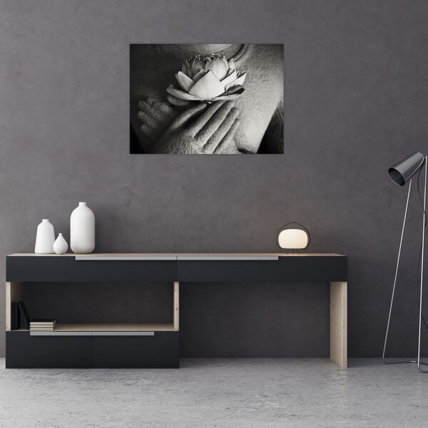 Obraz - Lotos v rukou Buddhy (70x50 cm)