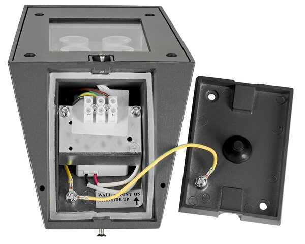 Schrack Venkovní nástěnné svítidlo Toledo LED 9W 3000K, antracit, výška 17,9cm, IP54