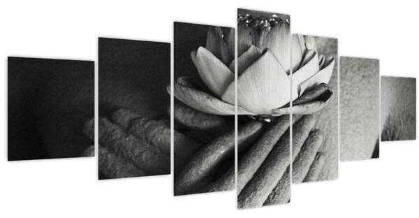 Obraz - Lotos v rukou Buddhy (210x100 cm)