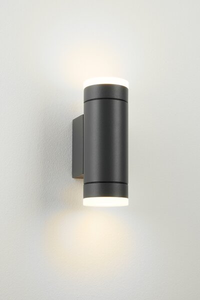 Schrack Venkovní nástěnné svítidlo Vida Wall Up/Down LED 11,5W 3000K, antracit, výška 17,5cm, IP54