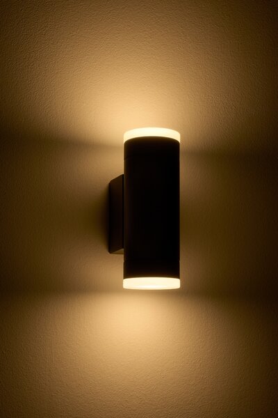 Schrack Venkovní nástěnné svítidlo Vida Wall Up/Down LED 11,5W 3000K, antracit, výška 17,5cm, IP54
