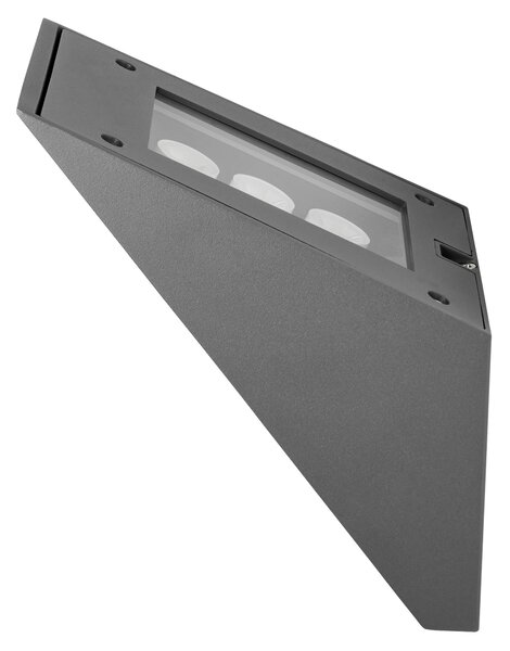 Schrack Venkovní nástěnné svítidlo Toledo LED 9W 3000K, antracit, výška 17,9cm, IP54
